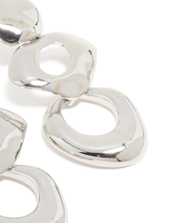 Silver Open Orb Drop Earrings