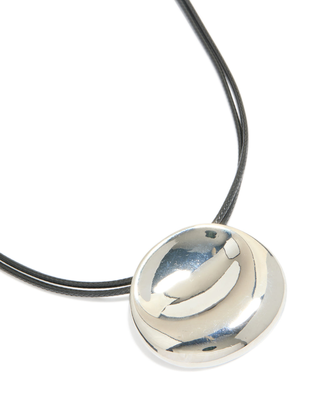 Silver Boho Pendant Cord  Necklace
