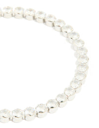 Silver Cubic Zirconia Circle Bezel Tennis Bracelet - link has visual effect only