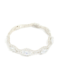 Silver Cubic Zirconia Evil Eye Tennis Bracelet - link has visual effect only