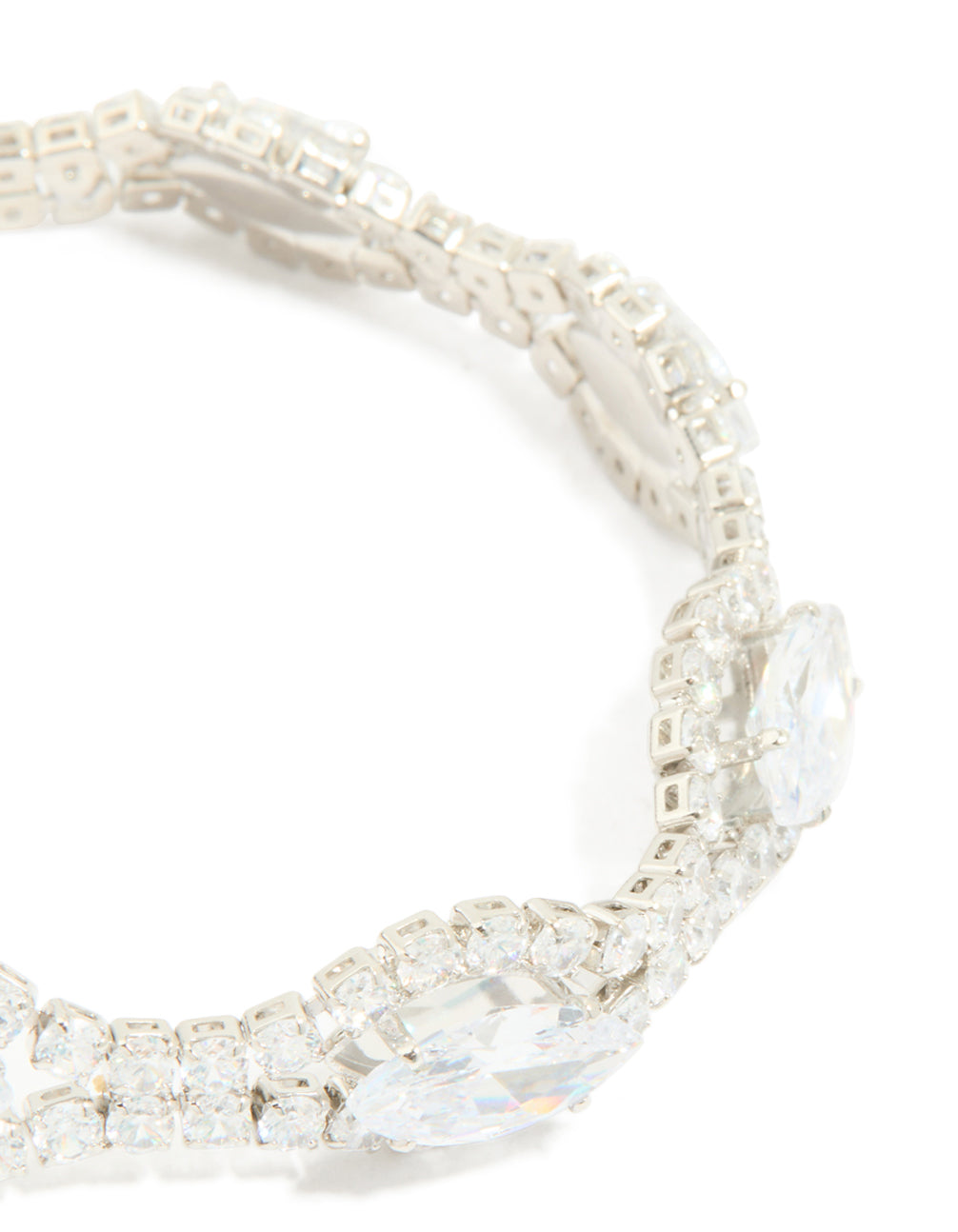 Silver Cubic Zirconia Evil Eye Tennis Bracelet