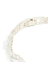 Silver Cubic Zirconia Evil Eye Tennis Bracelet - link has visual effect only