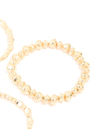 Gold Pebble Stretch Bracelets 4-Pack - link has visual effect only