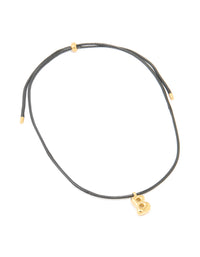 Waterproof Gold Plated Stainless Steel Large Bubble Letter B Cord Necklace - link has visual effect only