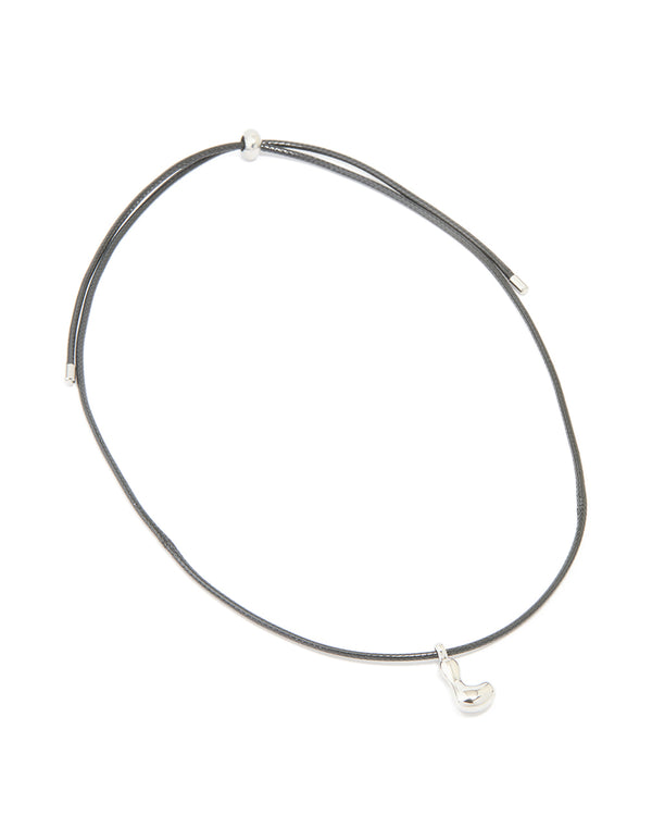 Waterproof Stainless Steel Bubble Large Bubble Letter L Cord Necklace