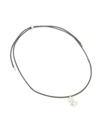 Waterproof Stainless Steel Large Bubble Letter E Cord Necklace - link has visual effect only