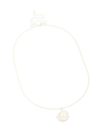 Silver Plated Cubic Zirconia Twisted Pearl Pendant Necklace - link has visual effect only