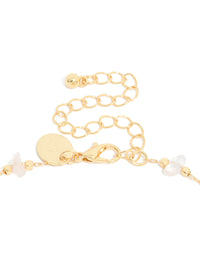 Gold Rose Quartz Semi Precious & Cubic Zirconia Ribbed Pendant Necklace - link has visual effect only