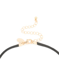 Gold Long Organic Pendant Cord Necklace - link has visual effect only