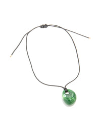 Green Acrylic Chunky Oval Pendant Cord Necklace - link has visual effect only