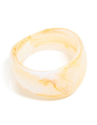 Cream Marbled Acrylic Statement Bangle - link has visual effect only