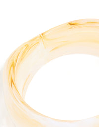 Cream Marbled Acrylic Statement Bangle - link has visual effect only