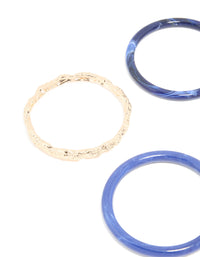 Gold Textured & Marbled Blue Bangles 4-Pack - link has visual effect only
