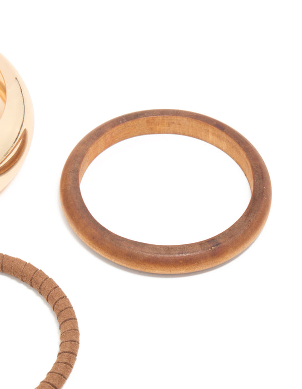 Gold & Brown Bangles 3-Pack