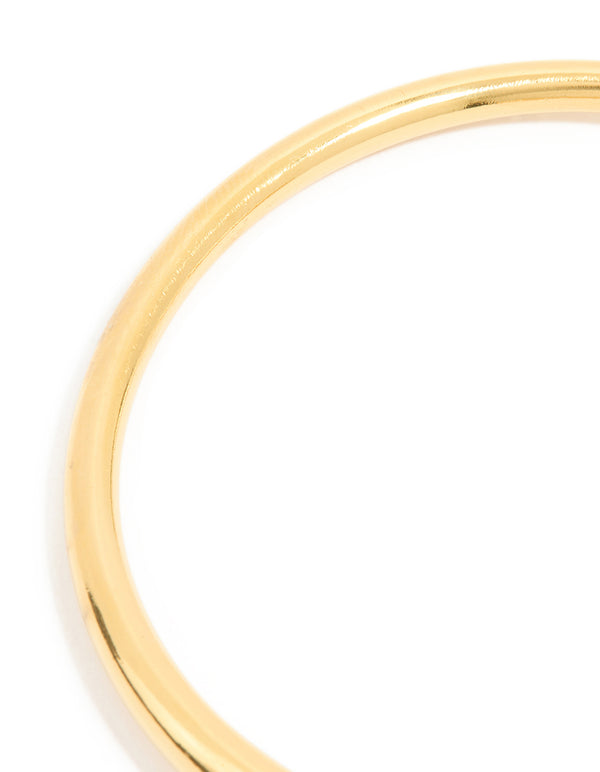 Waterproof Gold Plated Stainless Steel Irregular Ends Bangle