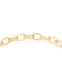 Waterproof Gold Plated Stainless Steel Heart Clasp Chain Necklace - link has visual effect only