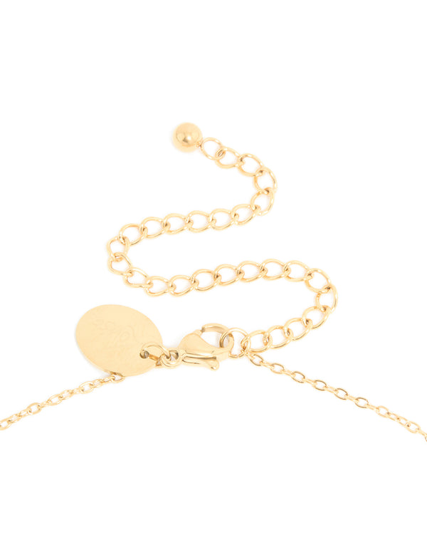 Waterproof Gold Plated Stainless Steel March Birth Flower Daffodil Necklace