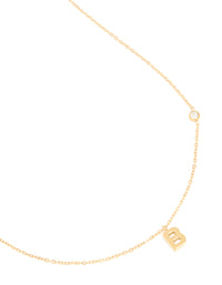 Waterproof Gold Plated Stainless Steel Letter B Dainty Pendant Necklace - link has visual effect only