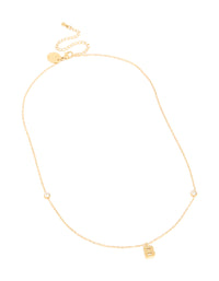 Waterproof Gold Plated Stainless Steel Letter B Dainty Pendant Necklace - link has visual effect only