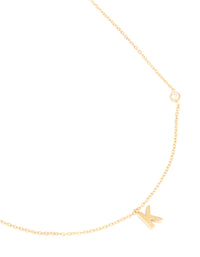 Waterproof Gold Plated Stainless Steel Letter K Dainty Pendant Necklace - link has visual effect only