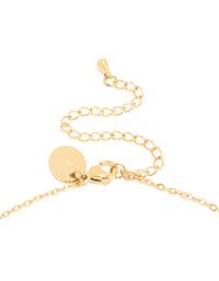 Waterproof Gold Plated Stainless Steel November Green Cubic Zirconia Birthstone Necklace & Earrings Set - link has visual effect only