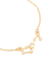 Waterproof Gold Plated Stainless Steel Cubic Zirconia Scorpio Zodiac Sign Bracelet - link has visual effect only