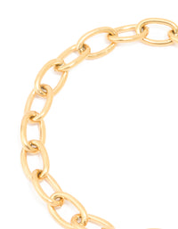 Waterproof Gold Plated Stainless Steel Dainty Clasp Chain Bracelet - link has visual effect only
