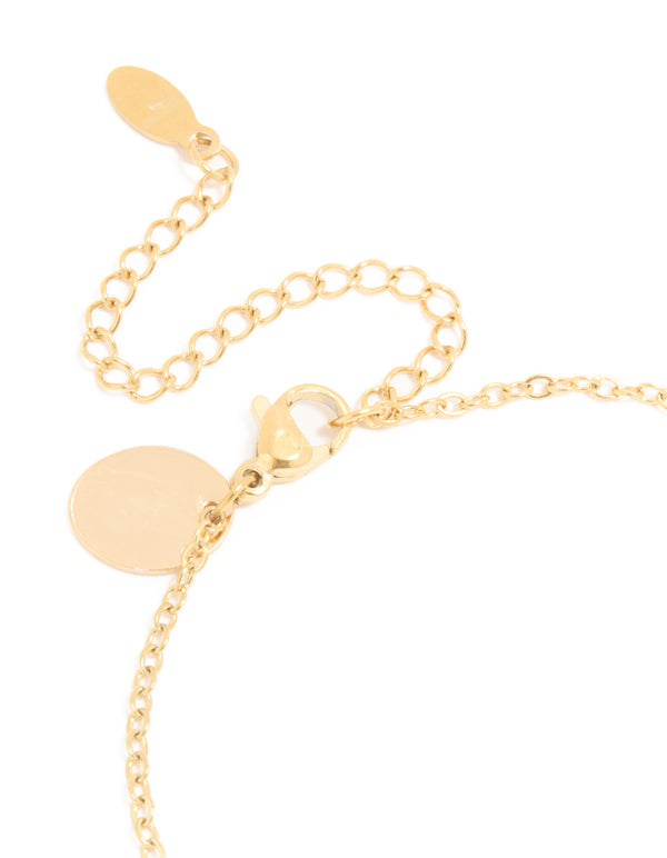 Waterproof Gold Plated Stainless Steel Cubic Zirconia Gemini Zodiac Sign Bracelet