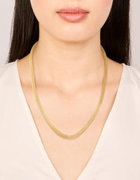 Waterproof Gold Plated Stainless Steel Mesh Tube Necklace - link has visual effect only