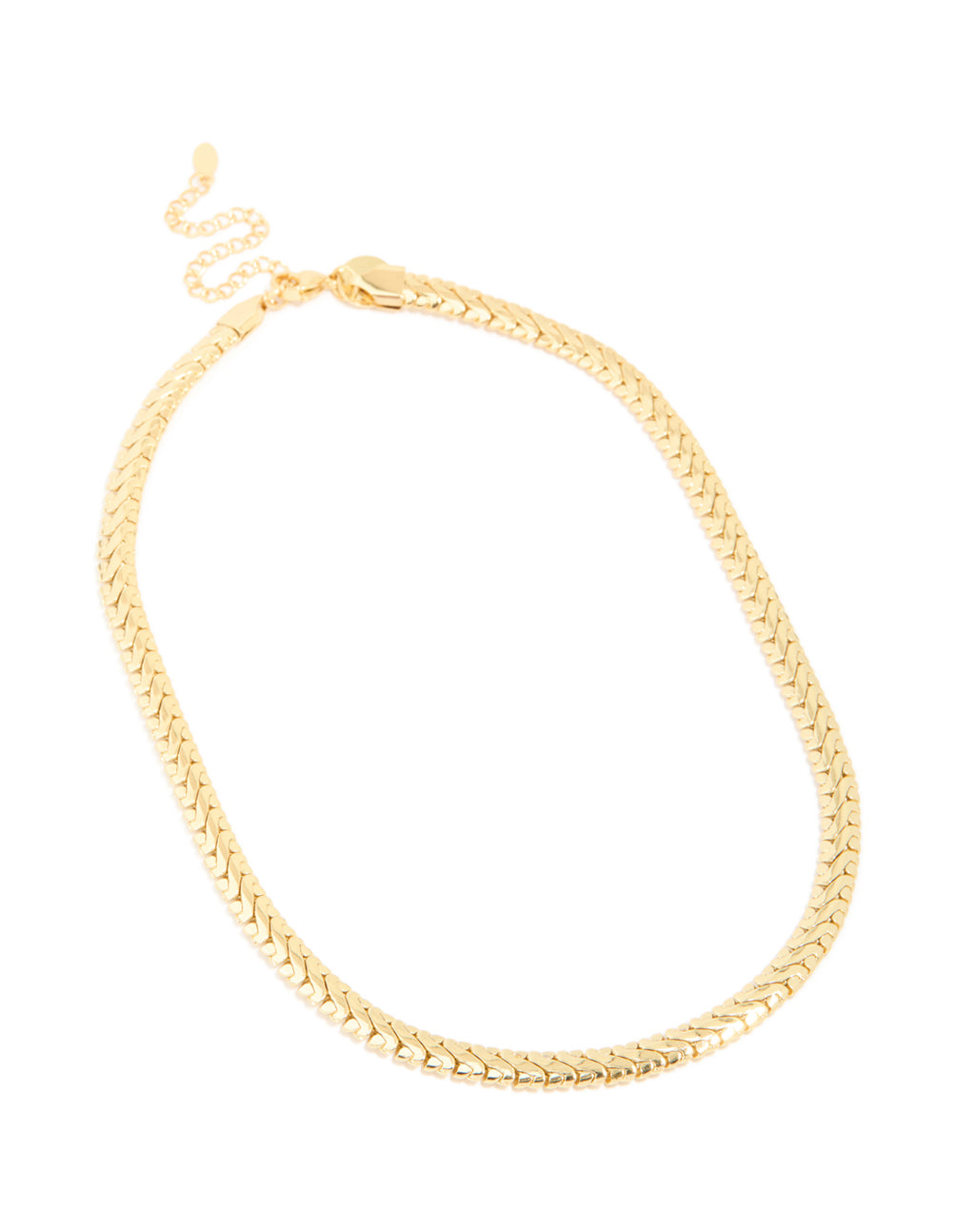 Explore this waterproof interlock chain necklace in gold plated stainless steel with statement design front view