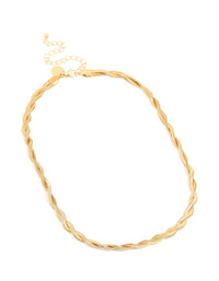 Waterproof Gold Plated Stainless Steel Snake Chain Twisted Necklace - link has visual effect only