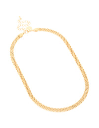 Waterproof Gold Plated Stainless Steel Interwoven Chain Necklace - link has visual effect only