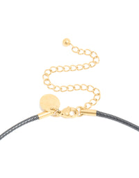 Waterproof Gold Plated Stainless Steel Open Molten Pendant Cord Necklace - link has visual effect only