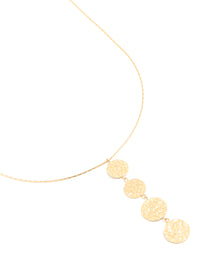 Waterproof Gold Plated Stainless Steel Multiple Dimple Discs Necklace - link has visual effect only
