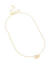 Waterproof Gold Plated Stainless Steel Interlocking Heart Pendant Necklace - link has visual effect only