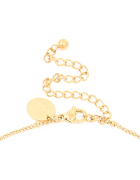 Waterproof Gold Plated Stainless Steel Black Tab Necklace - link has visual effect only