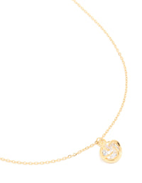 Waterproof Gold Plated Stainless Steel Cubic Zirconia Claw-Set Pendant Necklace - link has visual effect only