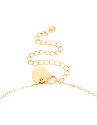 Waterproof Gold Plated Stainless Steel Mixed Shape Cubic Zirconia Trio Necklace - link has visual effect only