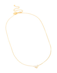 Waterproof Gold Plated Stainless Steel Cubic Zirconia Baguette & Round Pendant Necklace - link has visual effect only