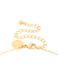 Waterproof Gold Plated Stainless Steel Semi Precious Stone Rectangle Boho Necklace - link has visual effect only