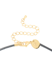 Waterproof Gold Plated Stainless Steel Circle Pendant Dainty Cord Necklace - link has visual effect only