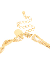 Waterproof Gold Plated Stainless Steel Mixed Pendants Layered Necklace - link has visual effect only