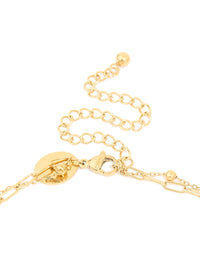 Waterproof Gold Plated Stainless Steel Lapis Lazuli Semi Precious Stone Chain Layered Necklace - link has visual effect only