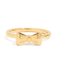 Waterproof Gold Plated Stainless Steel Bow Ring - link has visual effect only