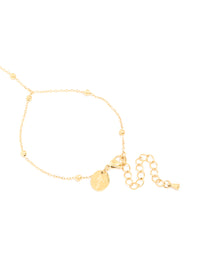 Waterproof Gold Plated Stainless Steel Ball Detail Hand Chain - link has visual effect only