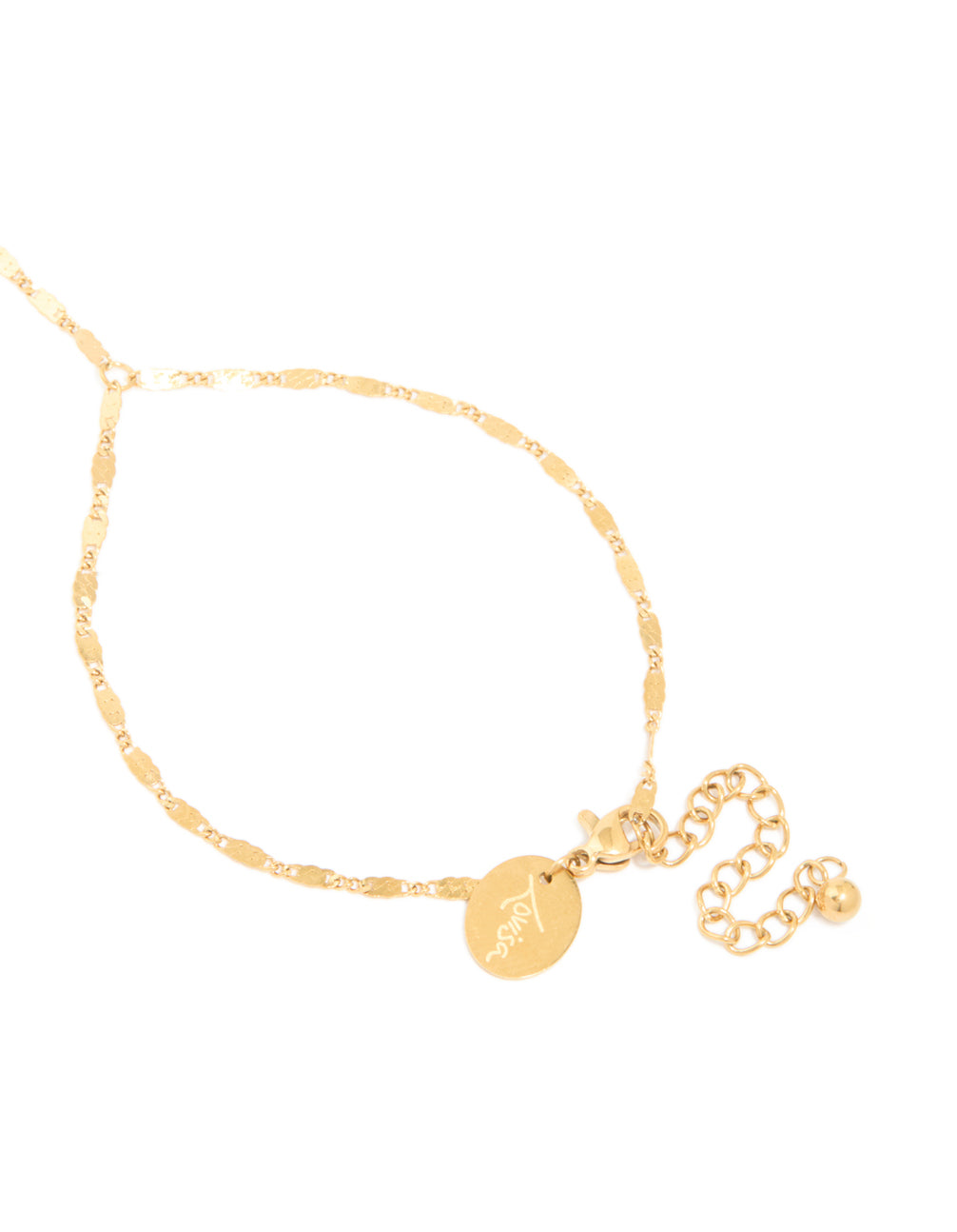 Waterproof Gold Plated Stainless Steel Plain Detailed Chain Hand Chain