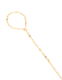 Waterproof Gold Plated Stainless Steel Classic Hand Chain - link has visual effect only