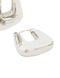 Waterproof Stainless Steel Rounded Square Hoop Earrings - link has visual effect only