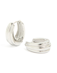 Waterproof Stainless Steel Hinge Hoop Indented Earrings - link has visual effect only