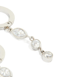 Waterproof Stainless Steel Cubic Zirconia Huggie Drop Earrings - link has visual effect only